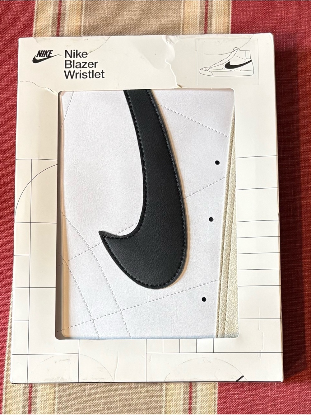 Nike Blazer Wristlet in White with Black Swoosh - New in Box